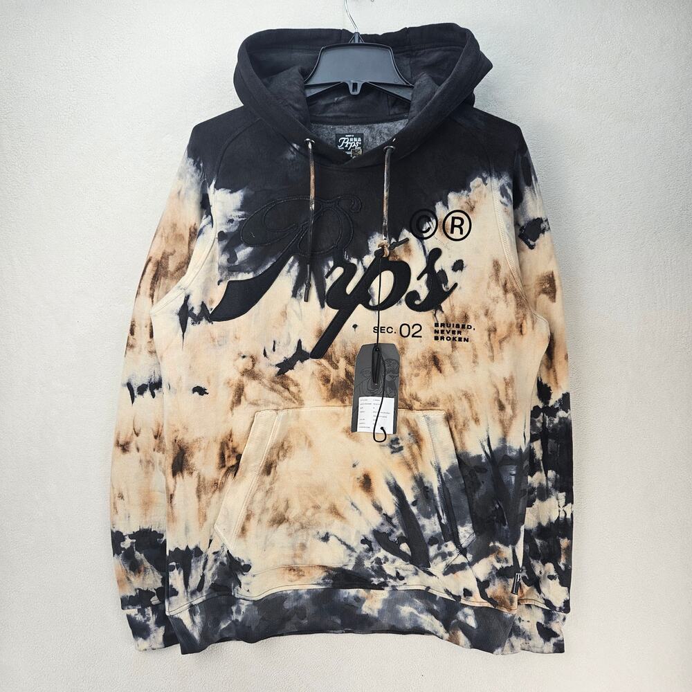 PRPS MEN'S MEDIUM TIE DYE PULLOVER HOODIE FLEECE DIRTY BOBA
